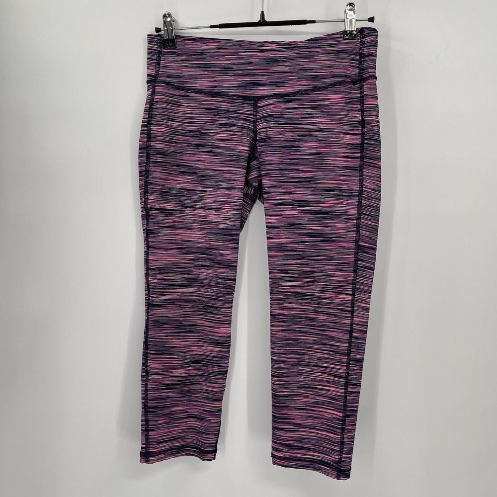 Old Navy Medium Go-Dry‎ Fitted Cropped Leggings Womens Pink Purple Space Dye